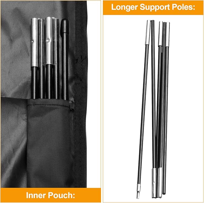 Kipiea Patio Umbrella Cover for 7'-11.5' Offset Umbrella, Upgraded 600D Heavy Duty Outdoor Umbrella Covers with Support Pole and Zipper