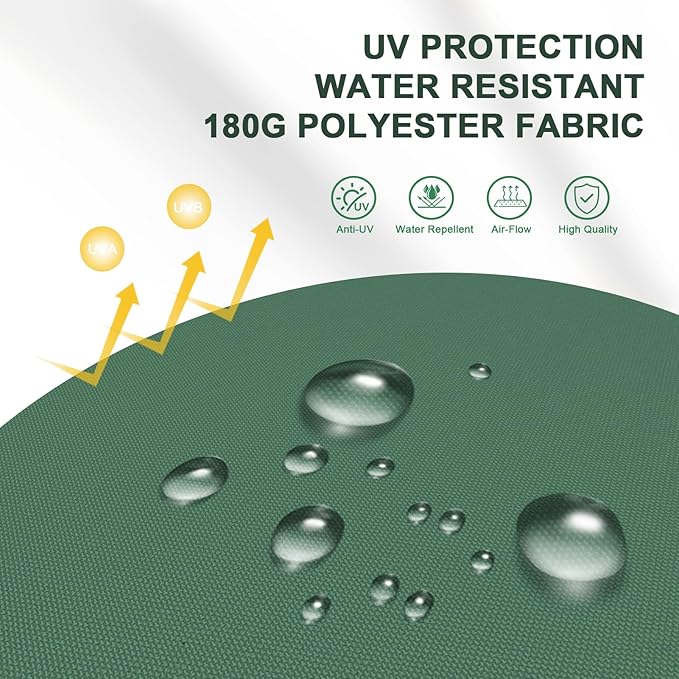 15 ft Patio Umbrella with Base, Large Rectangle Outdoor Umbrella with Matching Stand, Strap, Crank, Green