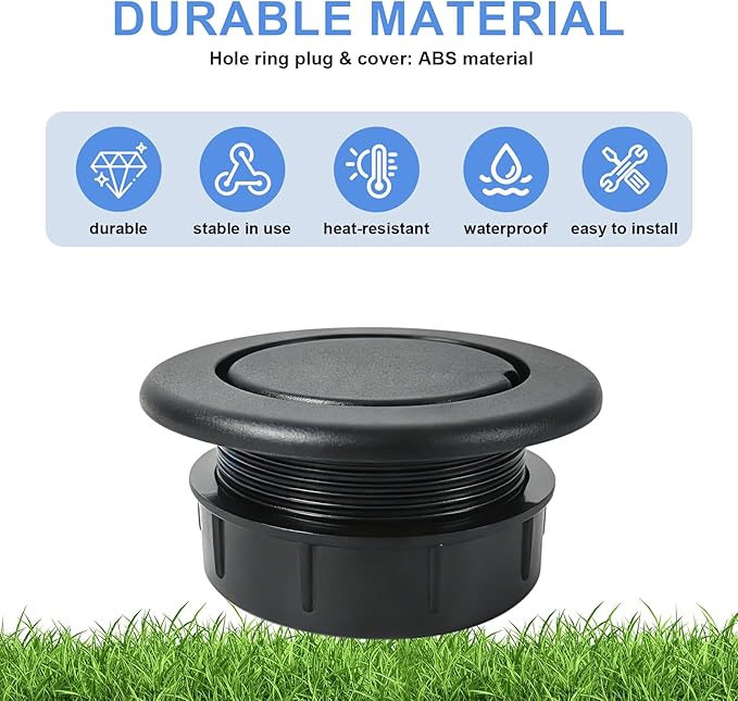 Daxolanz Outdoor Patio Table Umbrella Hole Ring Plug and Cap Set, 2" Parasol Umbrella Hole Cover Insert Replacement for Patio Table, Deck, Garden, Camping