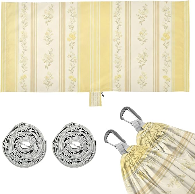 Yellow Floral Stripes Hammocks for Camping with Portabl Carry Bag Hanging Hammock Outside Beach Patio Garden