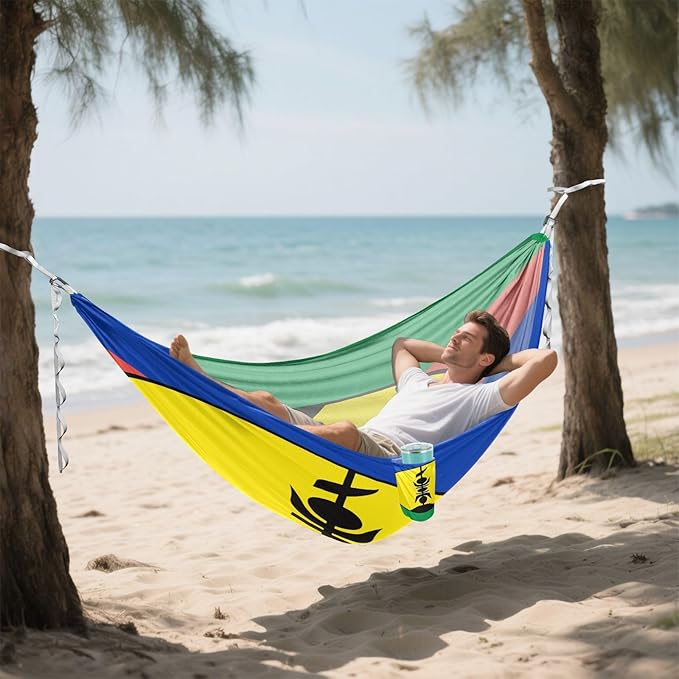 Flag of New Caledonia (Variant) Hammocks with Portabl Carry Bag Backyard Hammock for Indoor Outdoor Patio