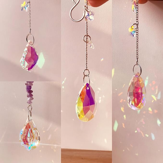 500pcs Sun Catcher Kit, DIY Crystal Craft Hanging Window Christmas Decor | Crystal Suncatcher Kit, DIY Crystal Hanging Prism for Window/Garden, Christmas Tree Decor, Craft Gift for Adult with Tutorial