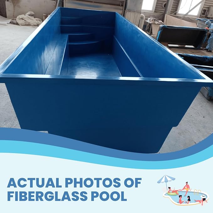 Versatile Fiberglass Pools In Ground Pools - Excellence Prefab Pools with 10 Styles and Customization Options (17.72'×7.21'×4.59')