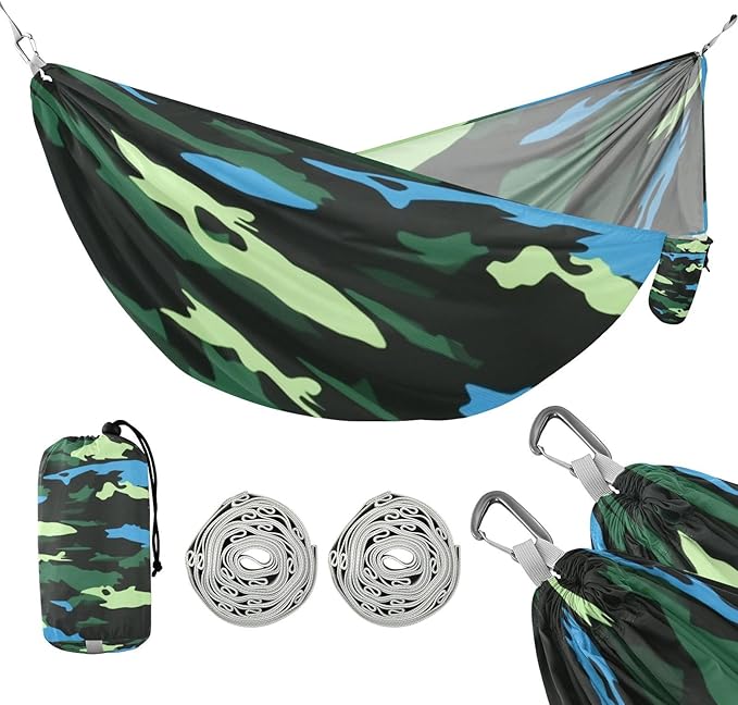 Green Camouflage Pattern 330lb Capacity Hammocks Backyard Hammock for Outside Patio Garden amacas para patios con Base de adultos