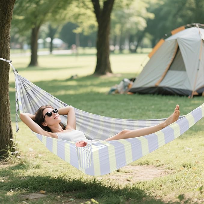 Blue Vertical Stripes 330lb Capacity Hammocks with Hanging Ropree Hammock for Indoor Outdoor Patio hamaca para Camping 0 a 24 Meses