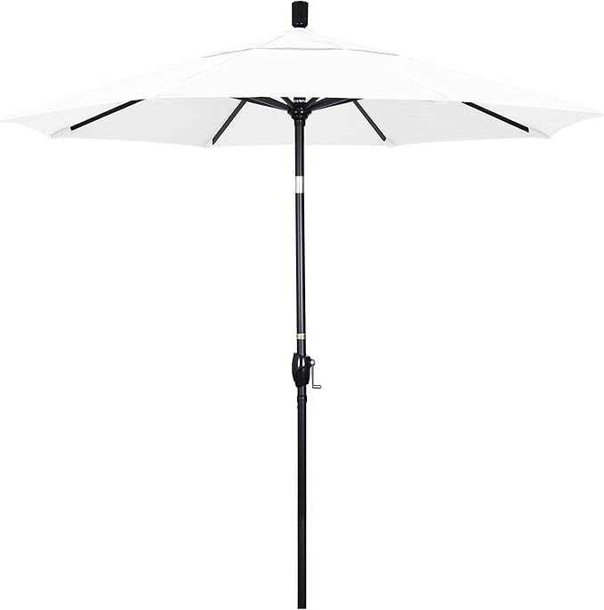 California Umbrella 7.5' Round Aluminum Market Umbrella, Crank Lift
