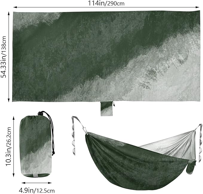 Gray-Black Gradient 330lb Capacity Hammocks with Tree Straps Swing Hammock for Outside Beach Patio Garden para ir de Camping