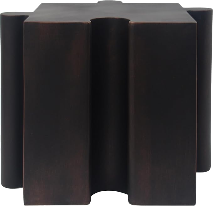 Christopher Knight Home Daton 2 Piece Interlocking Outdoor Side Table Set, Modular Lightweight Concrete Coffee Table, Convertible MGO End Table for Indoor&Outdoor, Design for Creative Set Up, Copper