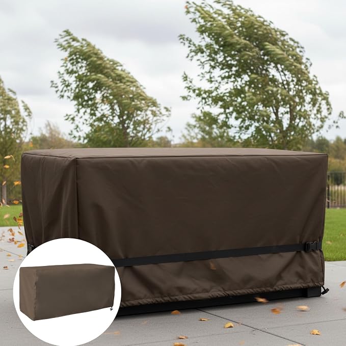 Outdoor Deck Box Cover for Patio Storage Box Protection with Secure Fit, 123x62x55 cm and 158x76x69 cm Options
