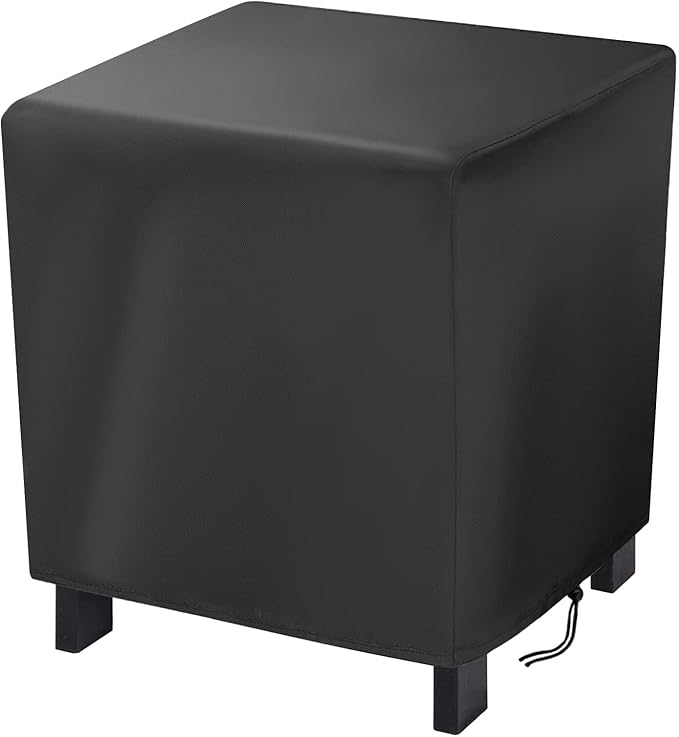 Outdoor Table Cover, Outdoor Ottoman Cover, Waterproof Heavy Duty Covers for Grill Cart, Outdoors Prep Table Covers for Rectangular Patio Furniture, 36x24x18 inch, Black