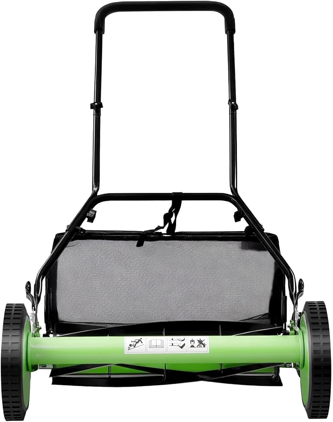 Manual Lawn Mower, 20 Inch 5-Blade Push Reel Walk-Behind Cordless Grass Cutter with Removable Grass Collect Bag,1.33-2.51 in Adjustable Cutting Heights, Hand Lawn Mowers for Yard, Garden