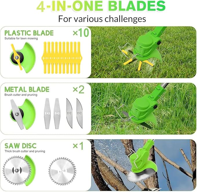 Cordless Weed Wacker-Electric Weed Wacker 3-in-1 Stringless Lightweight Weed Trimmer/Edger/Grass Cutter, All-in-One Tool for Yard Maintenance Must Haves,Yard Maintenance Must Haves.