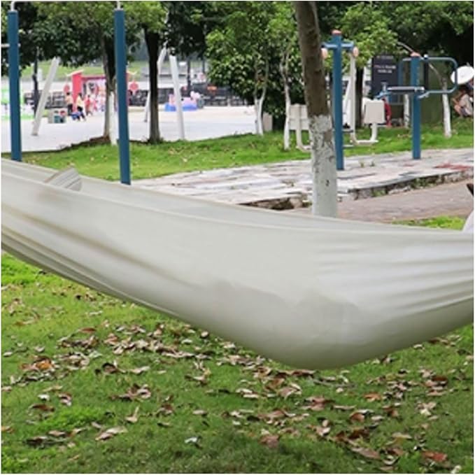 Portable Rayon Hammock Mesh Breathable Outdoor Travel Lightweight Tree Hanging Compact Easy to Install Hammock Comfortable(White)