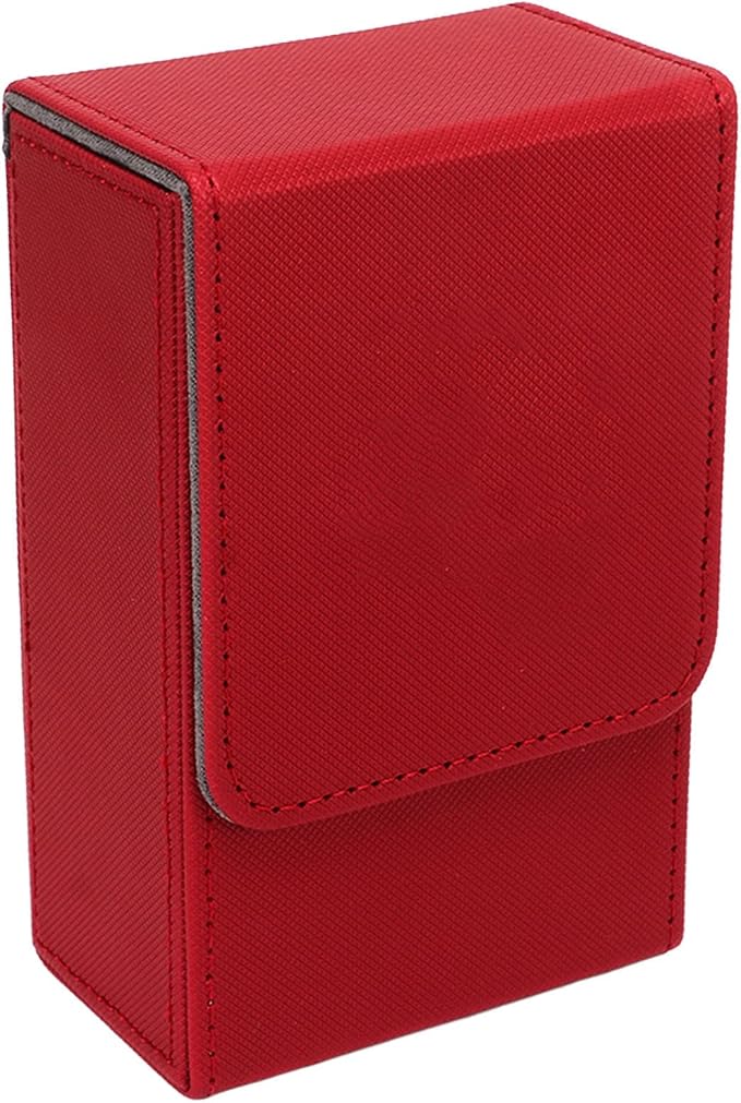 Haofy PU Leather Tarot Storage Box Sun Moon Design Large Size Felt Lined Holds 95+ Cards for Universal Standard Tarot Cards (Red)