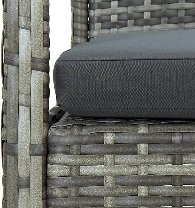 Patio Lounge Set with Cushions,Outdoor Patio Furniture,Outdoor Chat Conversation Set,Garden Furniture Sets,for Patio,Backyard,Garden,Outdoor,4 Piece Poly Rattan Gray