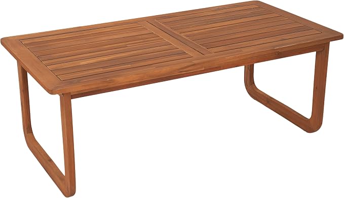 Christopher Knight Home Myra Acacia Wood 4 Piece Outdoor Patio Furniture Set, Wooden Patio Conversation Set with Loveseat Club Chairs & Coffee Table, 4-Seater Patio Sofa Chair and Table Set,Teak+Beige