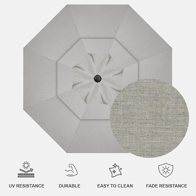 Treasure Garden 13' AKZ PLUS Cantilever Patio Umbrella – Spectrum Indigo Canopy, Black Frame, 360° Rotation & Multi-Angle Tilt, Powder-Coated Aluminum, Umbrella Base w Weights Picnic Patio Furniture
