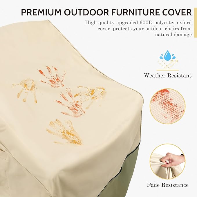 COSFLY Patio Furniture Covers Waterproof, Outdoor Chair Covers 1 Pack Heavy Duty - Fits up to 29W x 30D x36H Inches (1 Pack)