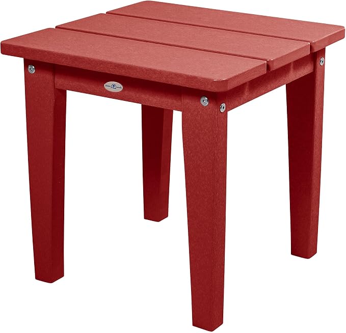 Mix and Match Cape, Lakeshore and Riverside Adirondack Small Side Table, Boathouse Red