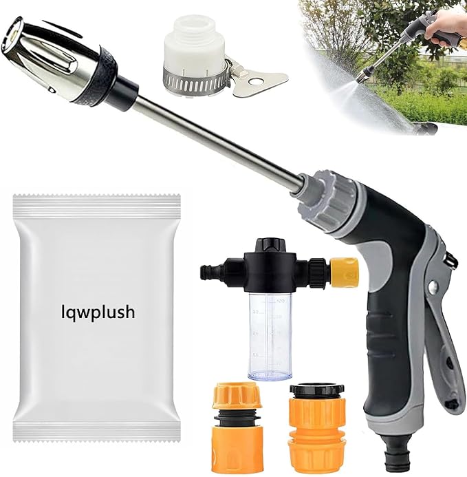 Hose Hawk Pro Pressure Washer Gun Professional Water Handheld Power Washer Gun with 360° Rotating Nozzless, 4 Spray Modes Multi Function for Cleaning Yard Car Driveways (SetA)