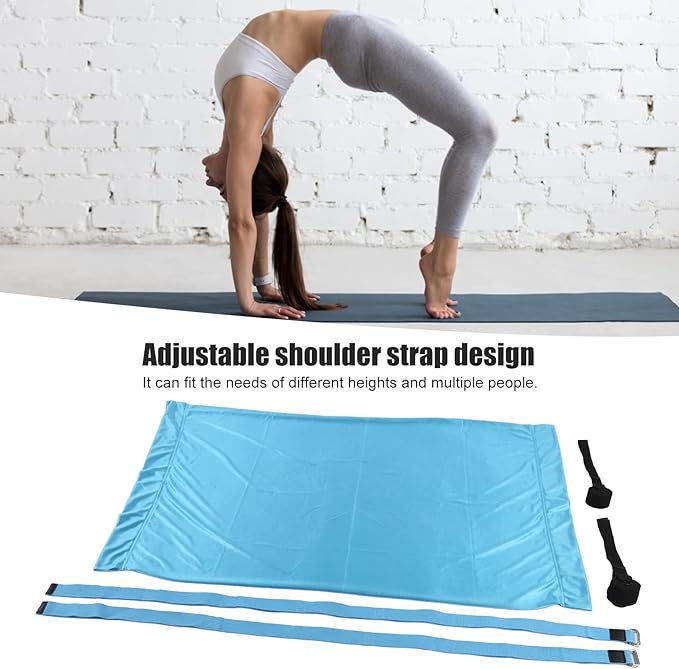 Yoga Hammock Handstand Split Leg Stretchable Aerial Yoga Swing, Adjustable Portable Elastic Hammock with Door Anchors and Straps for Home Gym Yoga Training (Sky Blue)