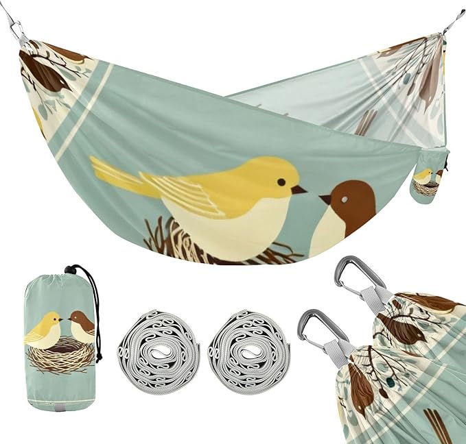 Birds and Nest Hammocks for Camping with Portabl Carry Bag Hanging Hammock Outside Beach Patio Garden