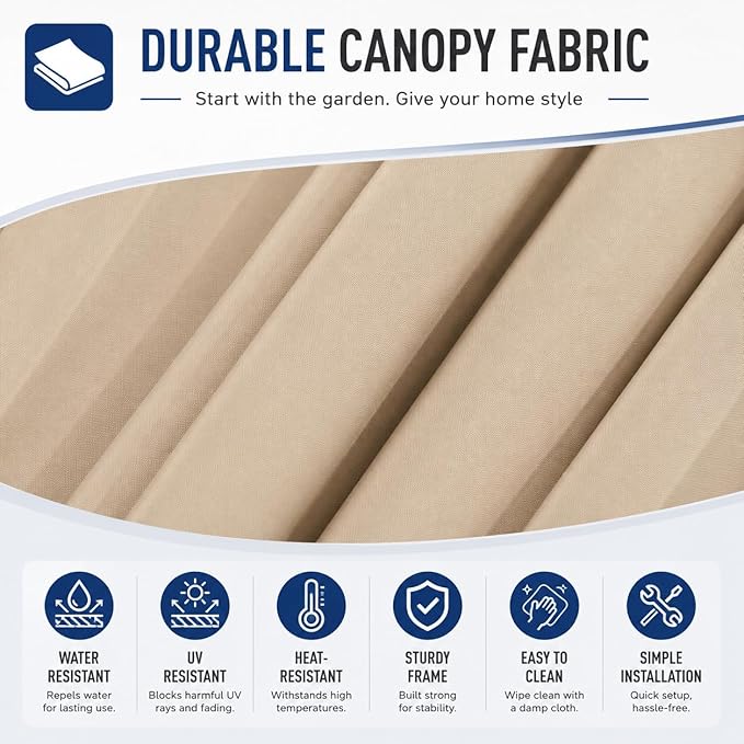 JAMFLY Large 9FT Offset Patio Umbrella with Cantilever Crank & Infinite Tilt, Heavy Duty Outdoor Hanging Umbrella with Cross Base for Backyard, Deck, Poolside