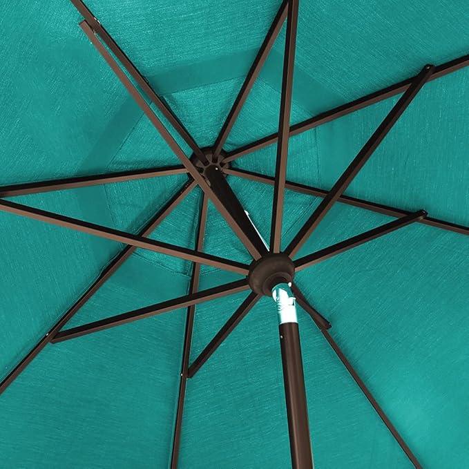 EliteShade USA 10-Year-Non-Fading 10Ft Market Patio Umbrella, UPF 50+ UV Protection Performance Sun Umbrella, Heavy Duty Commercial Grade Outdoor Table Umbrella with Crank & Tilt, Windproof Vented Top for Garden, Pool, Deck and Outdoor Playsets, Teal
