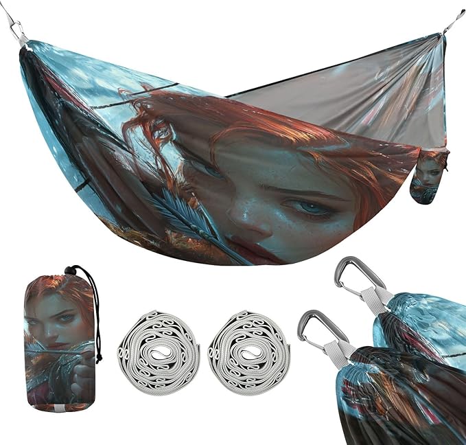Archers Game Anime Girl Hammocks with Hanging Rope Hanging Hammock for Outside Patio Garden