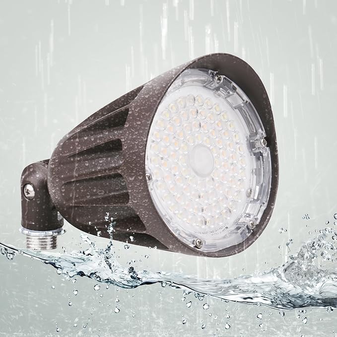 OSTEK 25W LED Bullet Spotlight Flood Light, 3CCT Selectable LED Landscape Spotlight with Knuckle Mount 3500LM, 0-10V Dimmable Commercial Outdoor Weatherproof Flood Light 120-277V, UL-Listed (6 Pack)