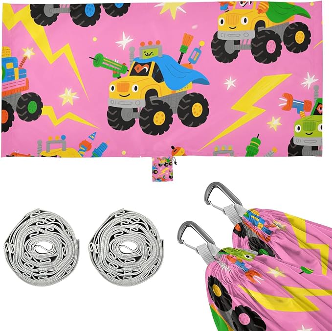 Cute Cartoon Colorful Truck 330lb Capacity Outdoor Hammock with Tree Straps Fabric Hammock for Indoor Outdoor Patio accesorios para Camping