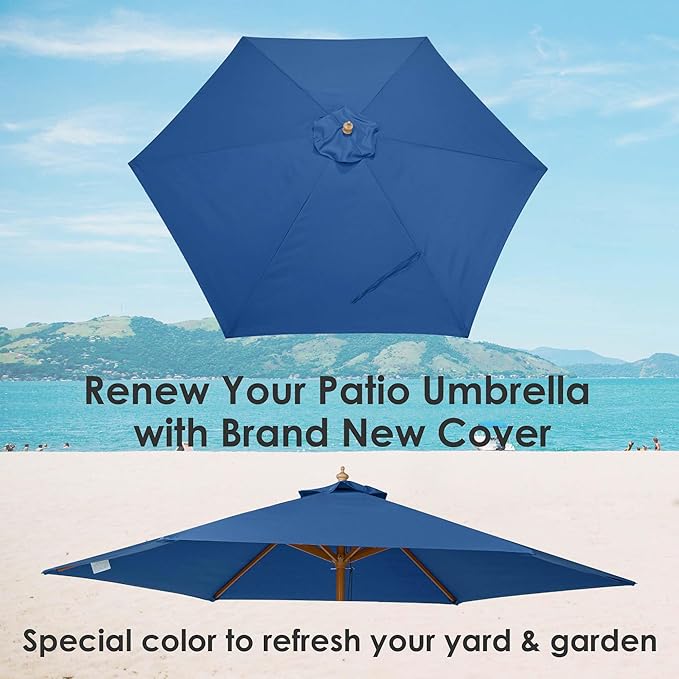 Yescom Patio Umbrella Replacement Outdoor Canopy Beach Backyard Market Table Top Cover