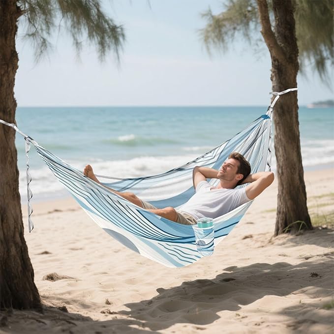 Wave and Sun Outdoor Hammocks Swing Hammock for Patio Backyard Lounge Base