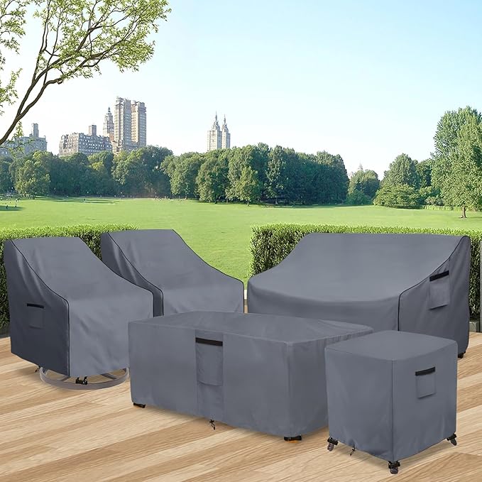 Outdoor 2-Seater Loveseat Cover,600D Heavy Duty 100% Waterproof Patio Sofa Cover,Furniture Covers for Sofa and Loveseat,58W x 32.5D x 31H Inches,Grey.