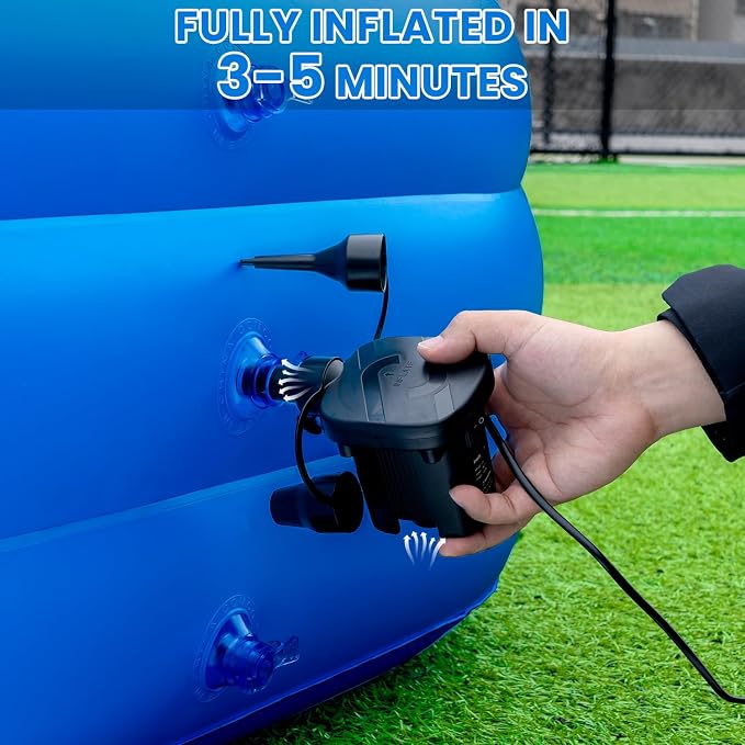 Inflatable Swimming Pool for Family, 130" x 72" x 22" Large Blow Up Pool for Adults & Kids, Thickened Backyard Pool with Pump, Quick Inflation Summer Outdoor Water Party Pool