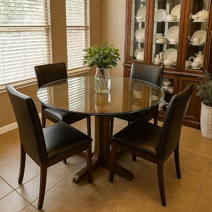 Audio-Visual Direct 42" Round Tempered Glass Table Top with Pencil Edge