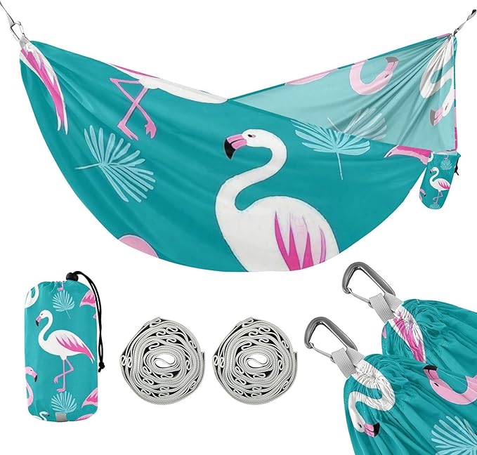 Elegant Animal Flamingo Peach Cyan 330lb Capacity Hammocks with Hanging Rope Cloth Hammock for Indoor Outdoor Patio soporte para hamacas para adultos