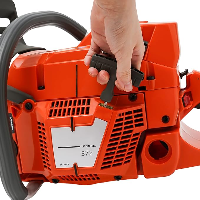 71CC 10000Rpm Gasoline Powered Chainsaw, 2 Stroke Handheld Cordless Petrol Chain Saw Use for Cutting Wood Outdoor Garden Farm Home Forest Logging Chopping Wood