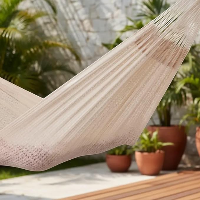 Traditional Mayan Hammock - Fresh Cotton Fabric Hammock (Medium)
