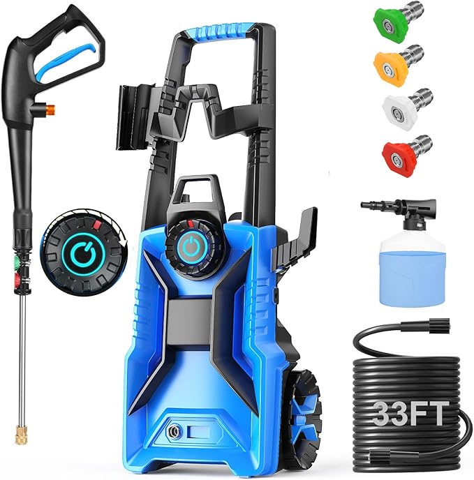 5000PSI Pres*Sure Cleaner,Po*wer Cleaner with Foam Cannon (Light Blue)
