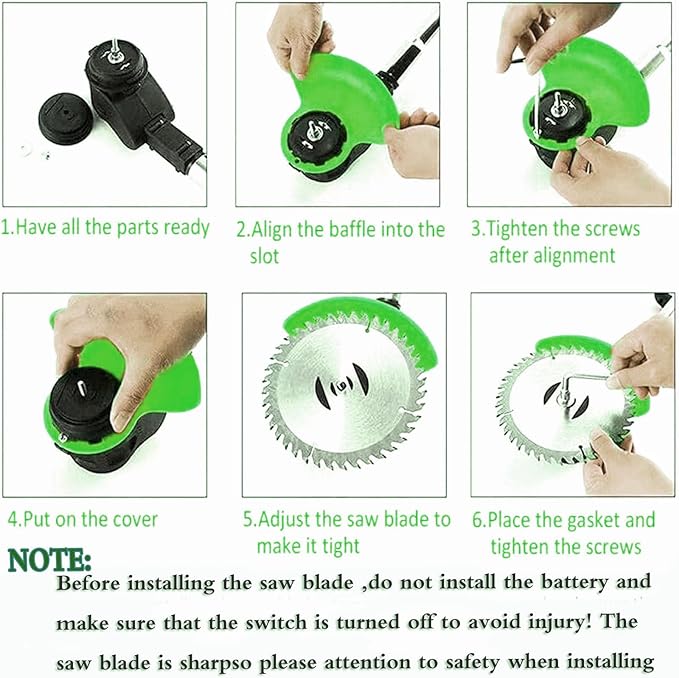 Cordless Weed Wacker Eater, Electric Weed Wacker Cordless Trimmer,Weed Whacker Grass Trimmer Stingless Lightweight Battery Powered weedeaters with 4 Types Blades,2 Batteries for Lawn, Yard, Garden