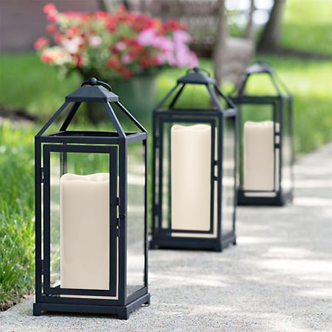 Eldnacele Large Outdoor Solar Flameless Candles Waterproof, 4" x 10", Solar Powered Dusk to Dawn Plastic LED Flickering Pillar Candles for Garden Patio Lanterns Wedding Holiday Decor(2 Pack White)