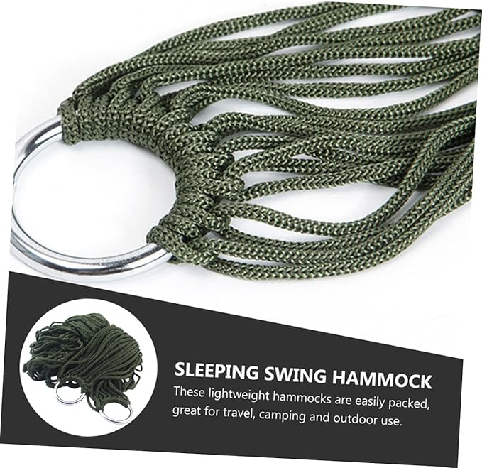 LIOOBO 2pcs Outdoor Nylon Rope Hammock Camping Bed Mesh Net Lightweight Hanging Hammock Chair for Traveling