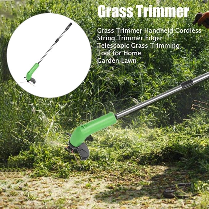 Household Small Weed Trimmer, Lawn Mower, Portable Grass Trimmer Handheld, Cordless String Trimmer Edger, Telescopic Grass Trimming Tool, Use for Home Garden Lawn