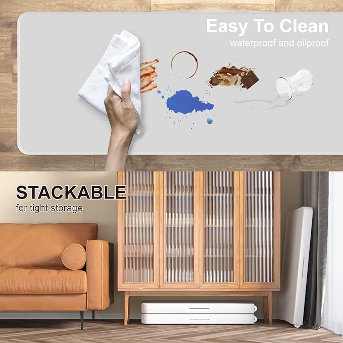 10PK Folding Table, 6FT Portable Plastic Folding Table, Foldable Dining Tables with Carrying Handle for Party, Picnic, Camping, Easy to Fold and Storage, for Indoor or Outdoor Use