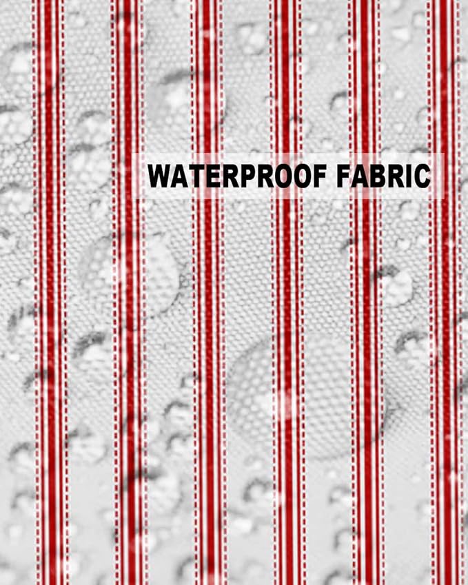 Outdoor Waterproof Throw Pillow Covers 24x24in, Red Lines Cushions for Garden Patio Furniture Chairs Set of 2, Modern Stripes Home Decor Couch Sofa Polyester Pillow Cases