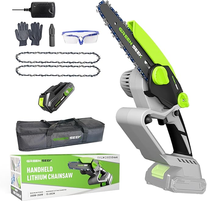6-Inch Mini Chainsaw Powerful 21V Brushless Electric Chain Saw for Wood Cutting Tree Trimming - Ideal Gifts for Men, Dad, Husband, DIY Lovers - Includes Suitcase & 2 Chains