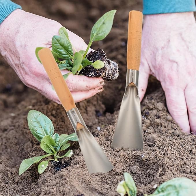 BESPORTBLE 2Pcs Garden Hand Trowels Heavy Duty Transplanter Trowel Set 12In Stainless Steel Flower Planting Tools for Soil Digging Cultivating Weeding