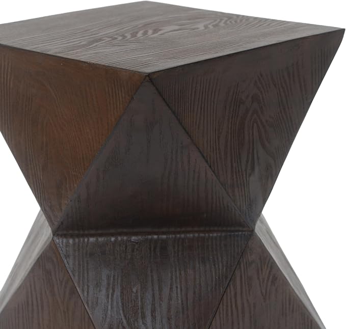 Christopher Knight Home Square Side Table, Concrete Outdoor Table, Accent End Table, Side Table with Wood Grain Finish Modern Design Ideal for Patio Garden Balcony Living Room, Natural