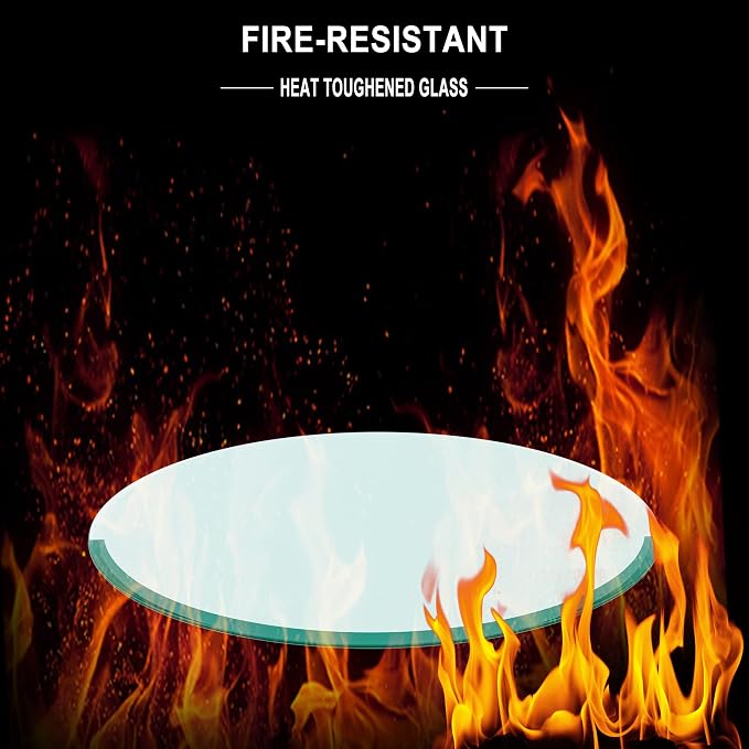 36 Inch Round Transparent Tempered Glass Table Top, Clear Table Surface Protector, Safe 1/4" Thick-Round Polished Edge, Replacement Glass Top for Home, Office, Patio, Outdoor/Indoor